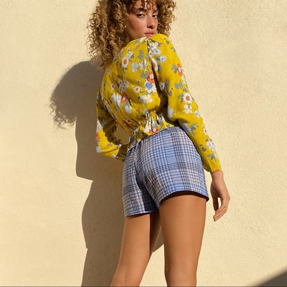 NWT Aritzia Sunday Best floral printed Crop Tie-Front Blouse Size M Wtags⭐️⭐️⭐️ - Picture 8 of 15